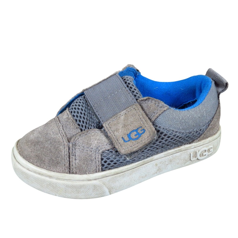 UGG Rennon Low Toddler Boys Sneakers Sz 8 Everyday Gray Blue Suede Mesh 1124873T